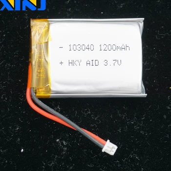 

XINJ 3.7V 1200 mAh Li Po Polymer Battery cell 2pin JST-PH 1.25mm plug 103040 For Game player GPS Sat Nav Camera PSP DIY DVD PAD