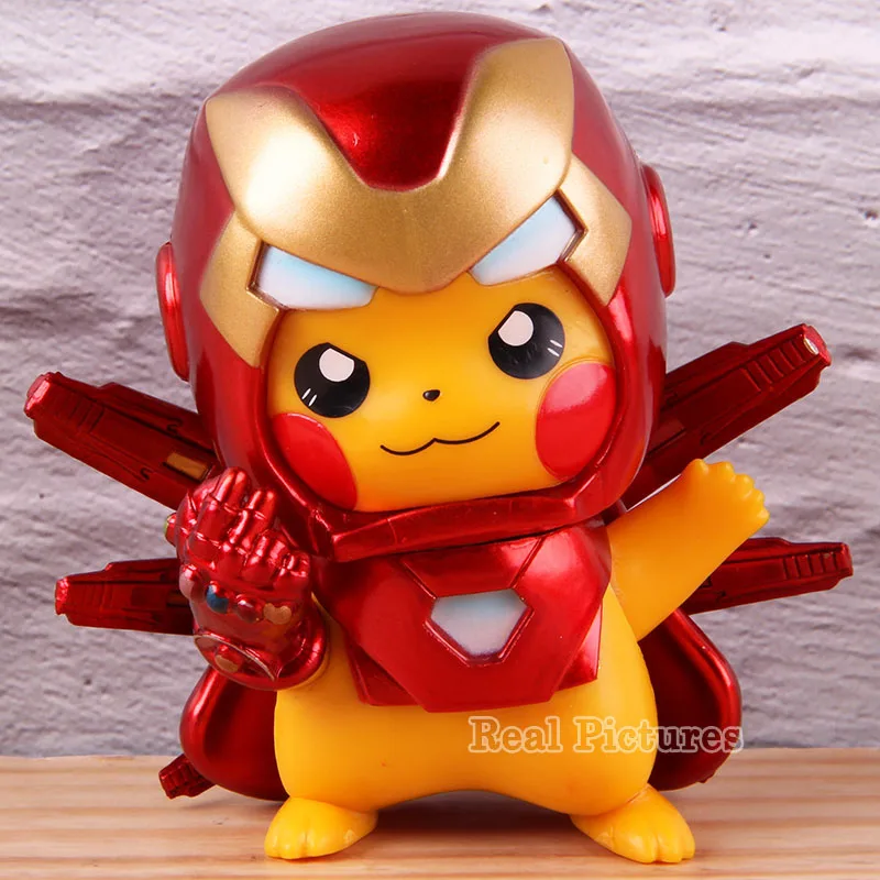 

Monsters Pica Cosplay Iron Man Action Figure Anime PVC Collectible Model Toy Marvel Superheroes Snapping Finger Statue 9cm