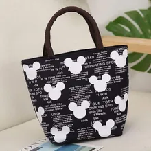 Сумка из парусины с изображением головы Диснея Микки Мауса, простая сумка на плечо для девушек, водонепроницаемая сумка на молнии для путешествий, Студенческая сумка с буквами