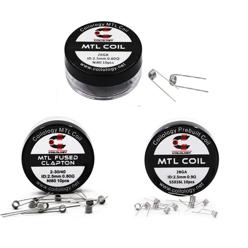 Coilology premade MTL катушка провода NI80 316L плавленый Clapton vape катушки для rda атомайзер