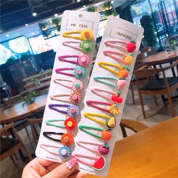 

6-10PCS/Set Girls Cute Cartoon Animals Fruit 5 cm Hairpins Children Lovely Hair Clips Barrettes BB clips Kids Hair Accessories