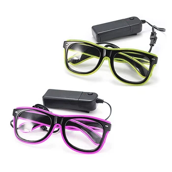 

2 Vice LED Light Glasses Party Toy Glasses, Fluorescent Green & Purple