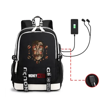 

La Casa De Papel Money Heist House of Paper Backpack Outdoor Travel Bag Laptop Backpack School Bags Shoulder Bags