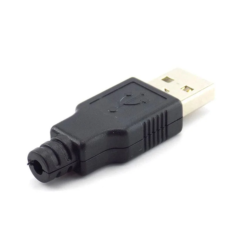 5/10 шт. 4 Pin USB 2,0 Тип A входящий штекер разъем адаптера с черным Пластик крышкой припоя Тип DIY разъем O21