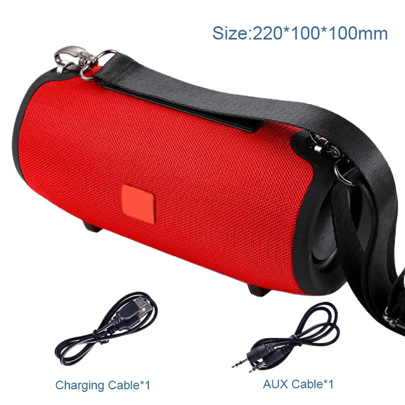Bluetooth Колонка Беспроводная портативная звуковая коробка 20 Вт стерео сабвуфер fm-радио Бумбокс usb звуковая коробка pc Саундбар caixa de so - Цвет: Red
