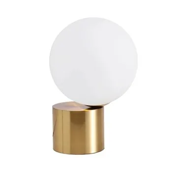 

Nordic Glass Globe Table Lamp Simple Creative Metal Gold Desk Lamps Led Lamp Bedroom Study Warm Bedside Lamp