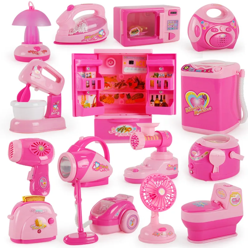 Детский Маленький кухонный набор девочка имитация игры для дома маленькая бытовая техника игрушки холодильник стиральная машина мебель поставки