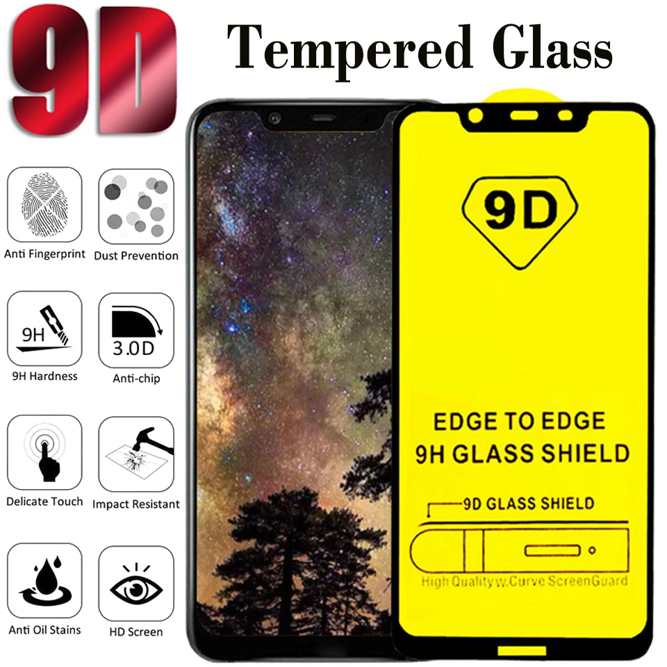 10 шт./лот 9D полное покрытие закаленное стекло для Nokia X8 X7 X6 X5 6 2018 8 1 5 plus защита