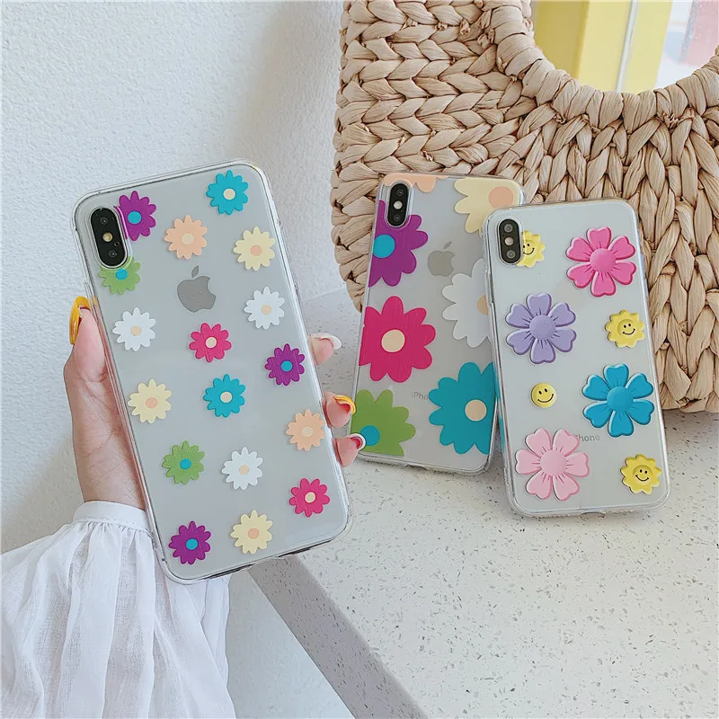 

Cute Flower Print Phone Case For Samsung A80 A70 S8 A50 S9 note 9 8 S10 S7 edge a5 a8 a30 s9 plus a6 s10e j6 Note 10 Soft Cover