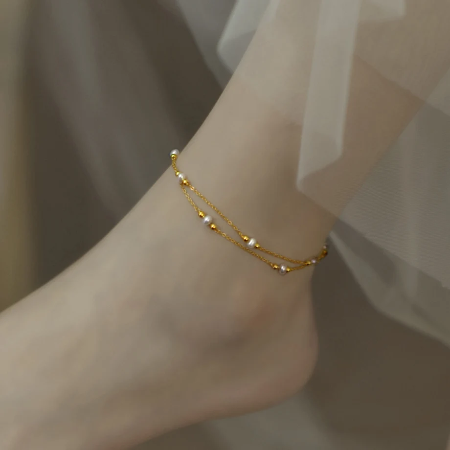 XF800 천연 담수 진주 조절 발찌, 수제 크리에이티브 레트로 스타일, 14K 골드 주입, 여성용 파인 쥬얼리 J1006|발찌 ...