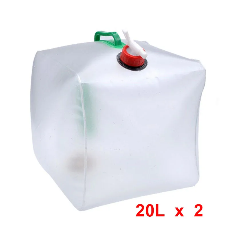 Two 20L Открытый 20л складной мешок для воды большой емкости портативный контейнер для воды пластиковое ведро для воды Туристическое оборудование - Цвет: Two 20L