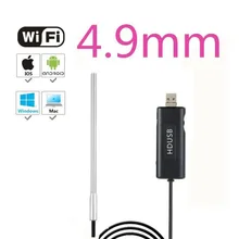 2 в 1 Wifi эндоскоп медицинский 4,9 мм водонепроницаемый ненагревательный мягкий кабель ушной полости объектив Камера Эндоскоп для Android, IOS, Windows