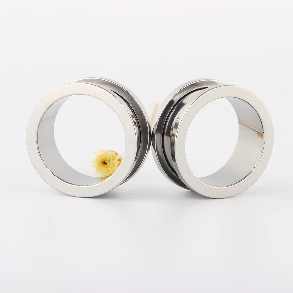 1.6-25mm Big Ear Gauges Wholesales Ear Piercing Flesh Tunnel Earrings Stretcher Expander Screw Silver Tunnels For Ear Plug kIT