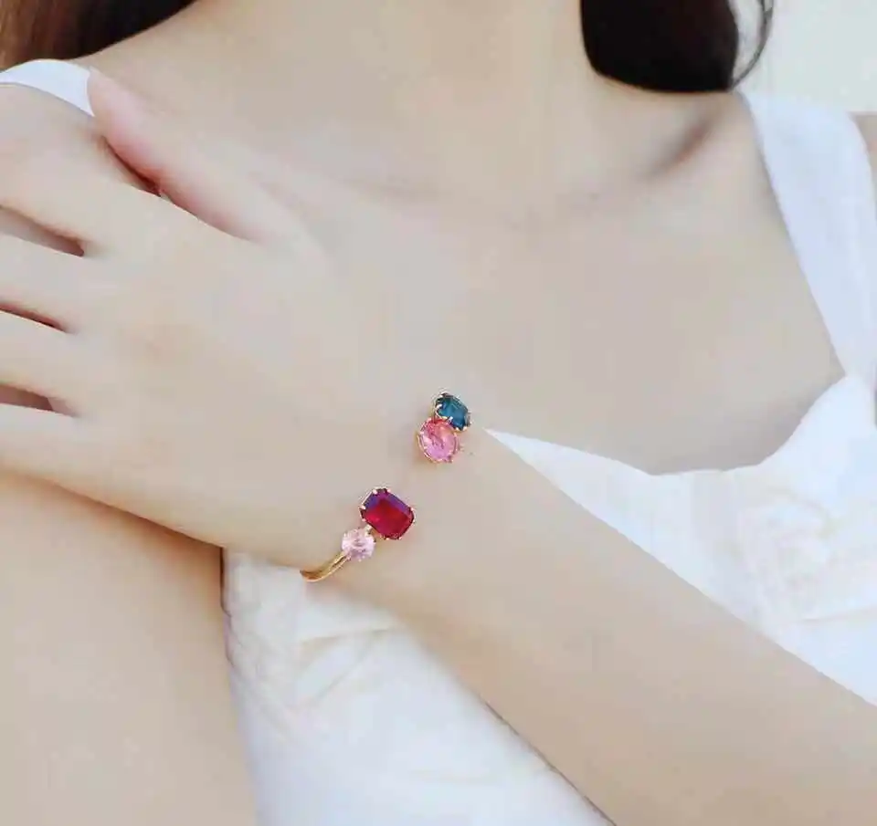 Amybaby женские граненые цветные стеклянные кристаллические браслеты ювелирные украшения для вечерние