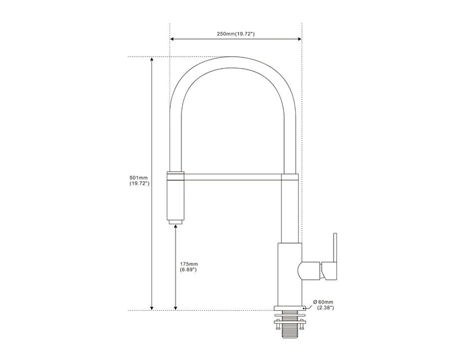 Vidric High Arch Single Hole Single Handle Pull Down Sprayer Docking Kitchen Faucet Alba Matt Black Mixer Sink Tap with Spray He