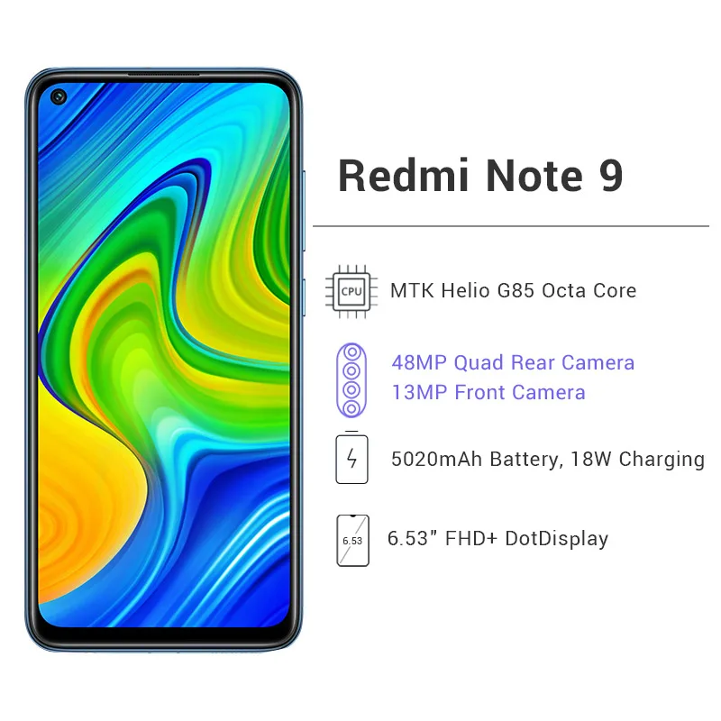 Global Version Xiaomi Redmi Note 9 4GB 128GB Smartphone Helio G85 Octa Core 48MP Quad Rear Cam 6.53 Global Version Xiaomi Redmi Note 9 4GB 128GB Smartphone Helio G85 Octa Core 48MP Quad Rear Cam 6.53