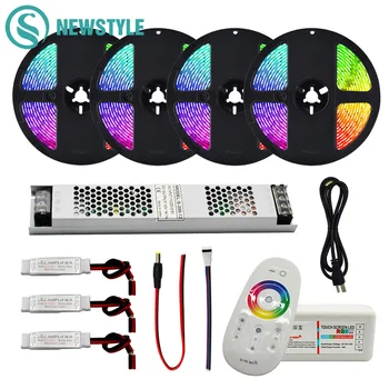 

RGB/RGBW/RGBWW DC12V Led Strip 5050 SMD Led Flexible Strip 60led/m + 2.4G RF Remote controller+Power adapter+Amplifier Kit