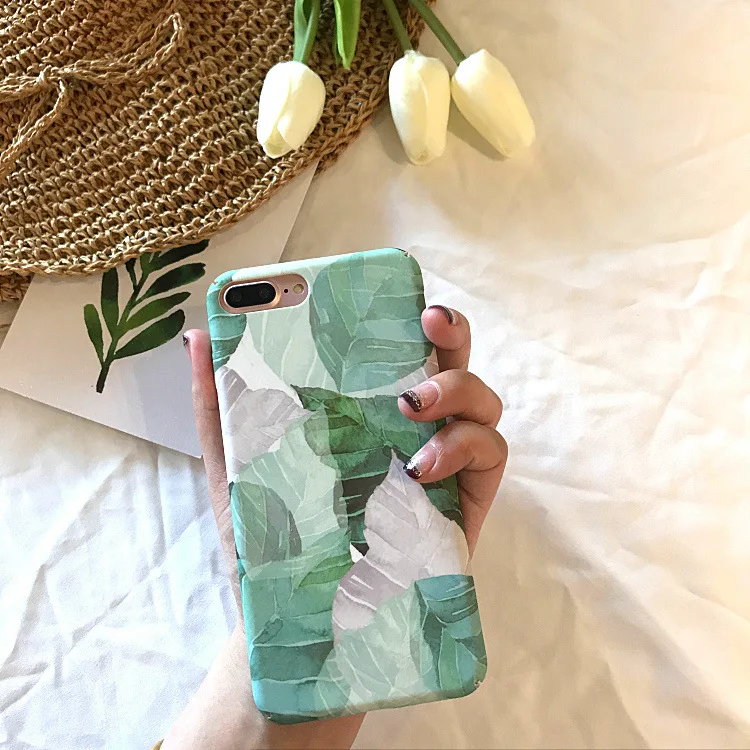 Ins the Same Fresh Japanese Banana Leaf Mobile Phone Shell iPhone 8 Plus Case XR iphone x case | Мобильные телефоны и