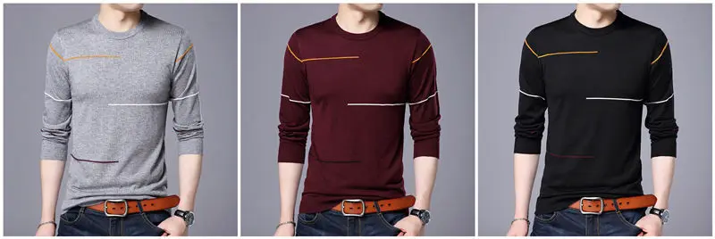 Autumn Winter Cashmere Wool Sweater Men Brand Clothing New Arrival Slim Fit Warm Sweaters O-Neck Pullover Men Top J687