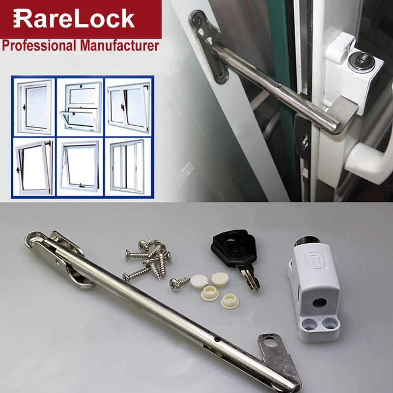 Rarelock MS91 Уход за младенцами окно цепи блокировки для Стекло slinding двери Ванная комната дома Аппаратные средства Интимные аксессуары DIY