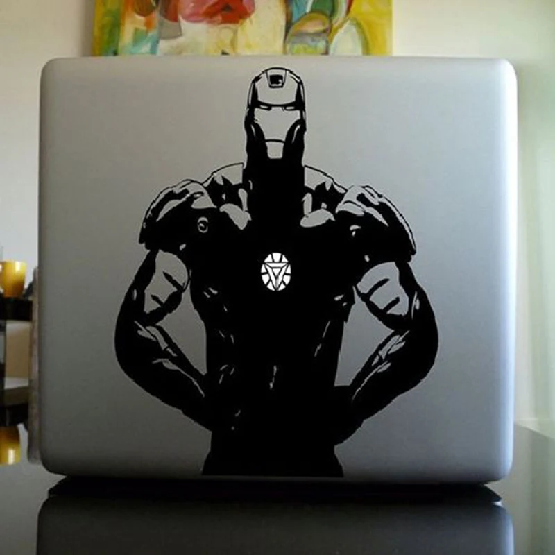 AS11122 Iron Man Superheld Kopf Logo Stoßstange/Handy/Laptop Aufkleber 