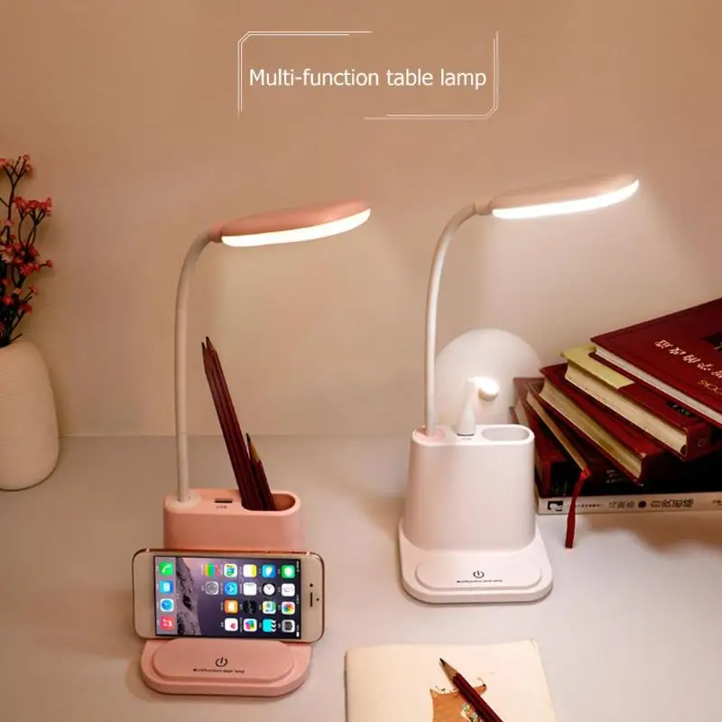 Multifunctional LED Touch Desk Lamp USB Rechargeable Bedroom Table Light