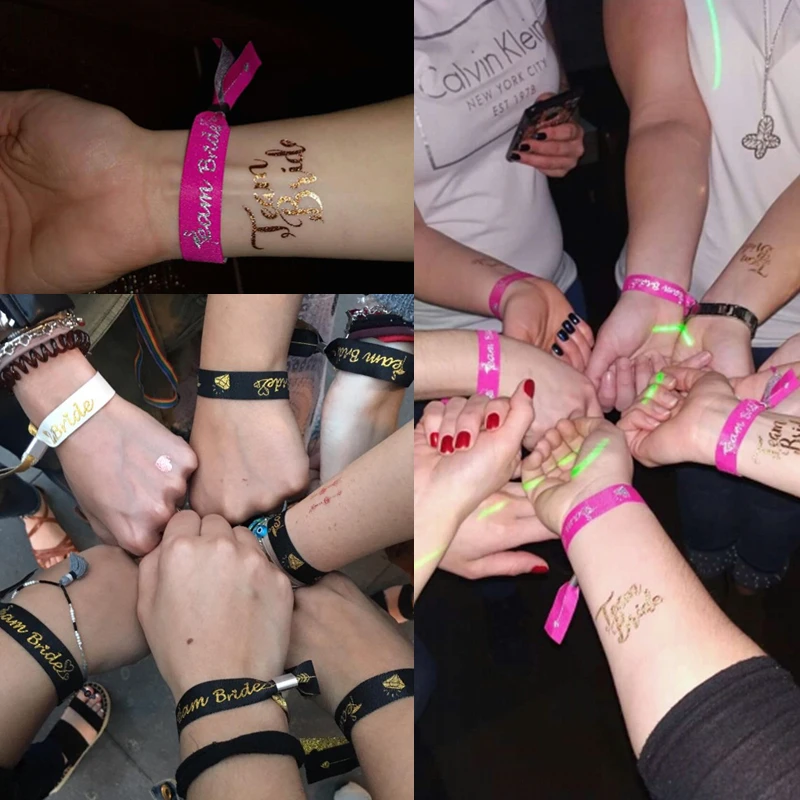 10 шт. девичник вечерние браслеты Команда Невеста To Be Tribe повязка на руку голова Веревка Аксессуары для волос Девичья ночь Свадебный декор принадлежности