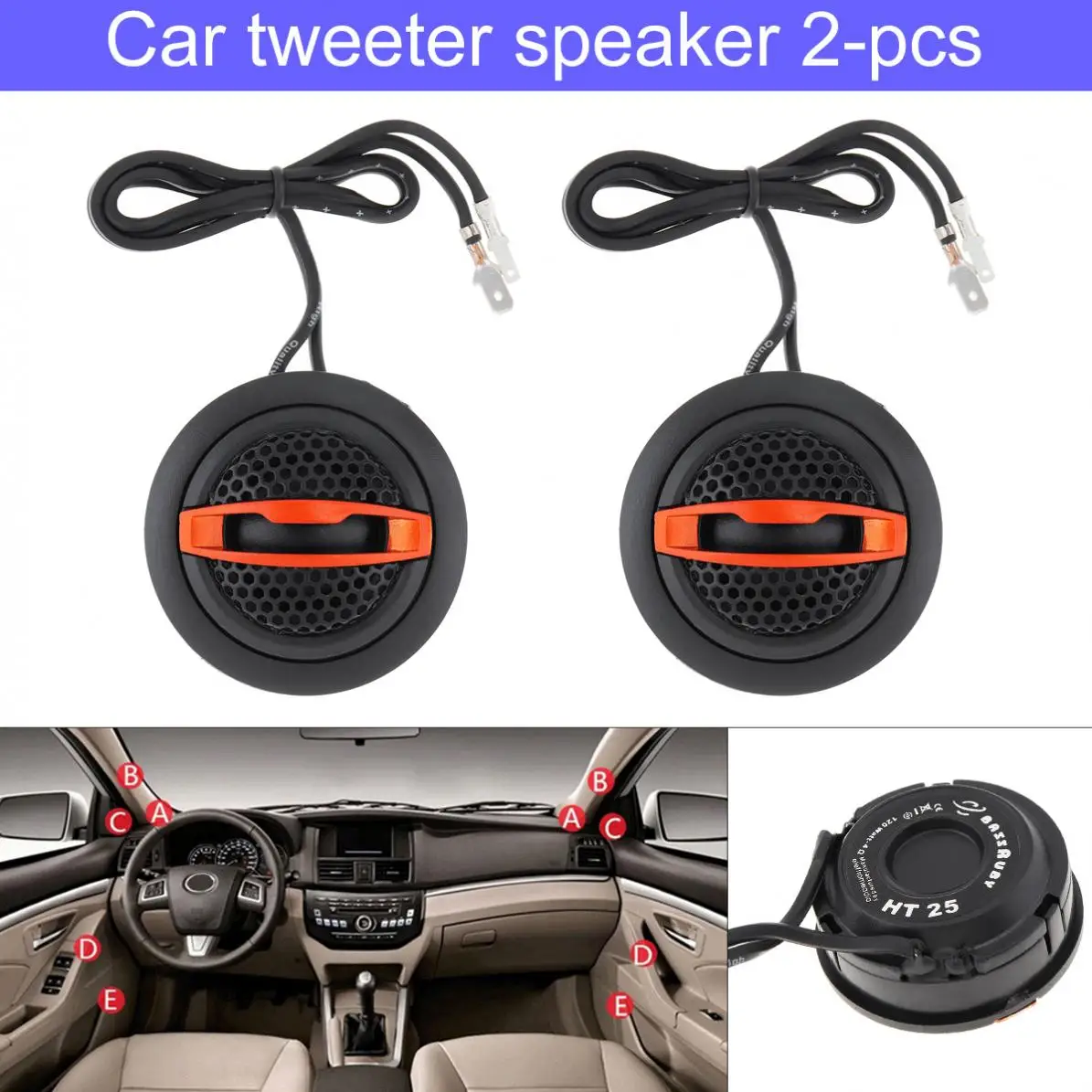 2pcs 150W 25mm High Efficiency Mini Dome Tweeter Universal Stereo