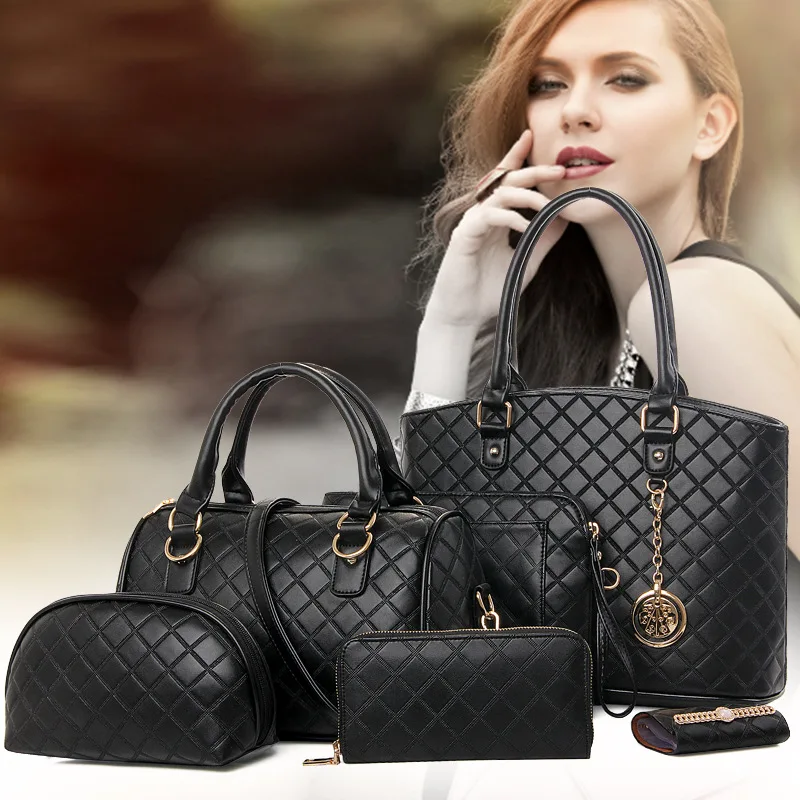 

2018 New Style Hot Sales Hot Selling Different Size Bags Trend Six Pieces Set Rhombus WOMEN'S Bag WOMEN'S Single-shoulder Bag Ba