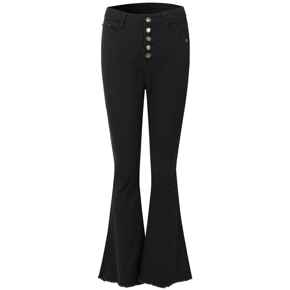 Стильные женские большие расклешенные брюки с высокой талией широкие брюки офисные женские осенние дикие сексуальные длинные брюки Узкие повседневные брюки - Цвет: Черный