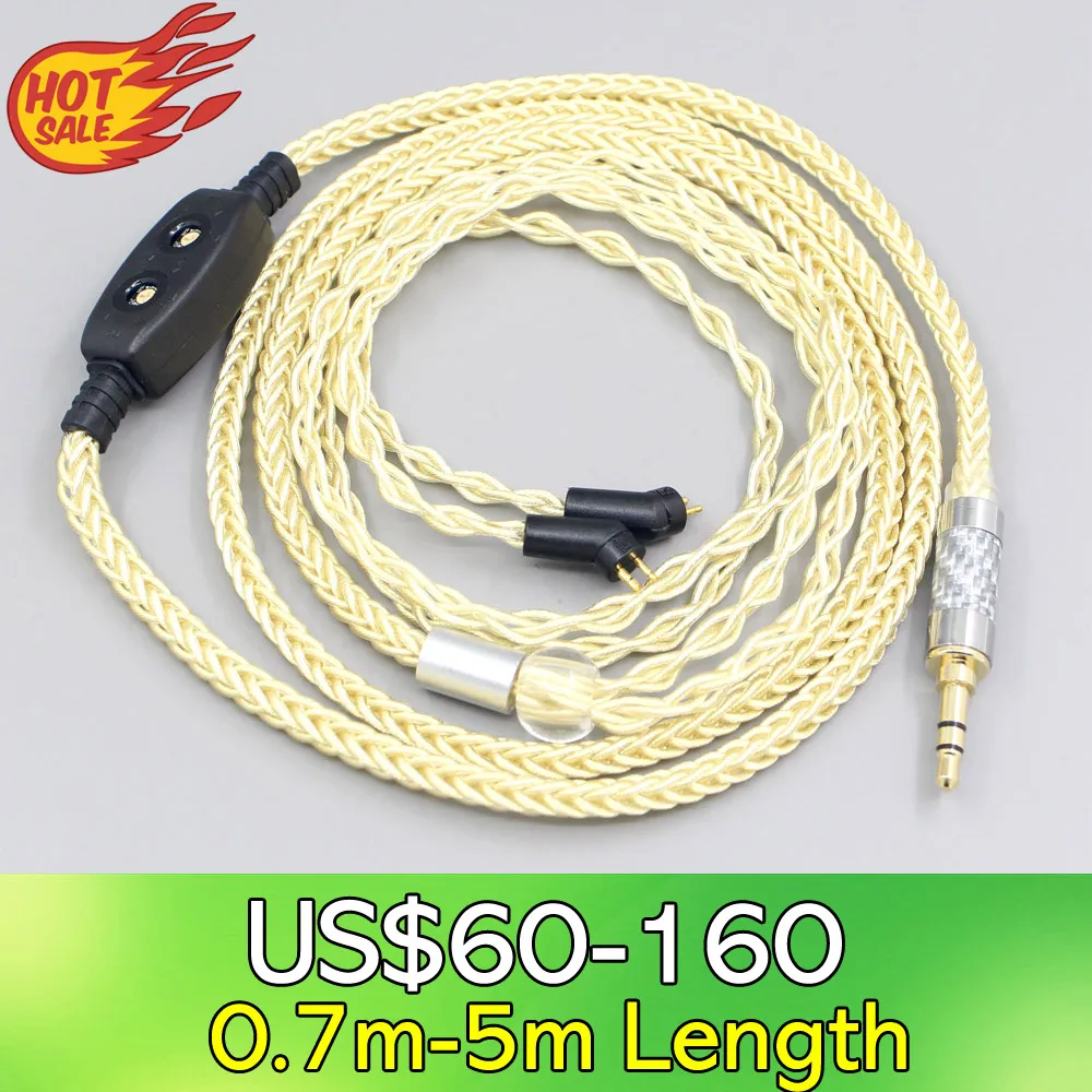 

LN007628 8 Core Gold Plated + Palladium Silver OCC Alloy Cable For Etymotic ER4B ER4PT ER4S ER6I ER4 2pin Earphone 0-100ohm