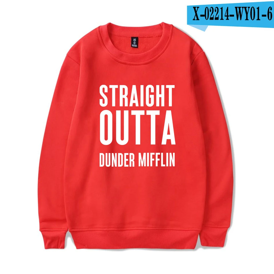 Офис ТВ шоу даундер Миффлин Мужской пуловер с длинными рукавами Crewneck осень и зима мужские толстовки удобные оптом - Цвет: red