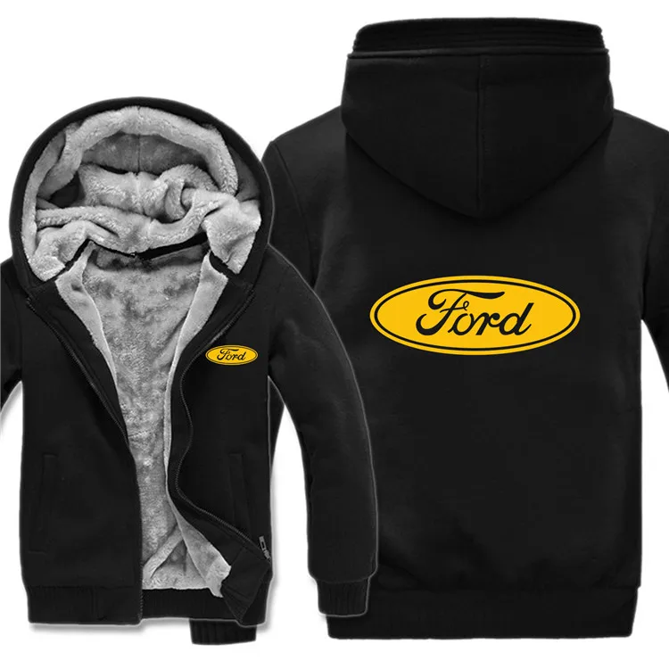 as picture Ford толстовки зимняя Мужская модная повседневная шерстяная флисовая толстовка Ford пуловер Мужское пальто - Цвет: as picture