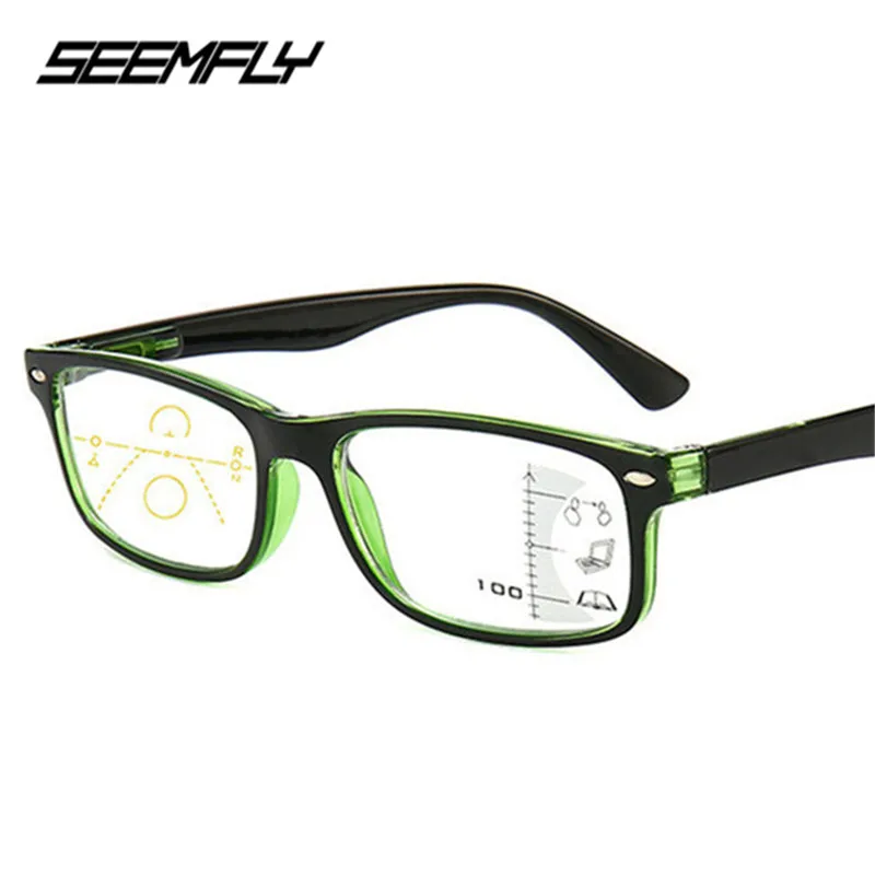 Seemfly Retro Anti Blue Rays Progressive Multifocal Reading Glasses Men Women Near Far Sight Eyeglasses Computer Goggle Eyewear|Men's Reading Glasses| - AliExpress