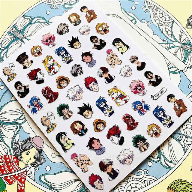 TSC-293 TSC-287 Japanese cartoon anime clown character 3D Back glue Nail Art Stickers Decals Sliders Nail ornament decoration TSC-300