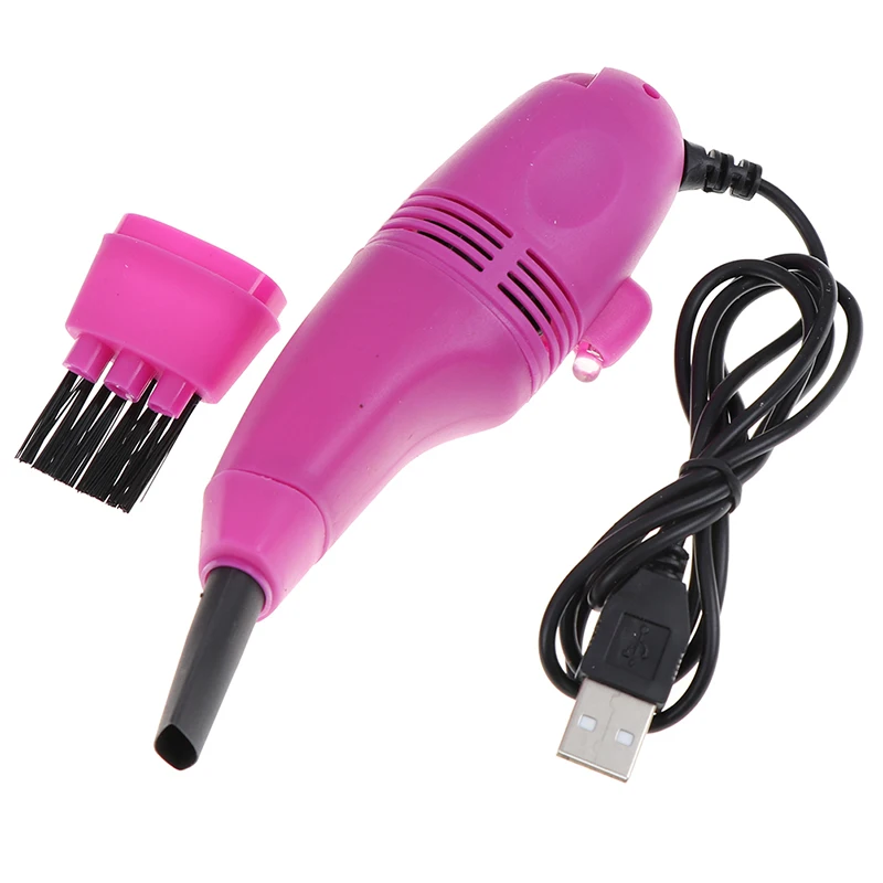 Pink Полезная Мини Компьютерная вакуумная USB клавиатура щетка Очиститель Щетка для ноутбука набор для очистки пыли бытовой инструмент для очистки - Цвет: Pink