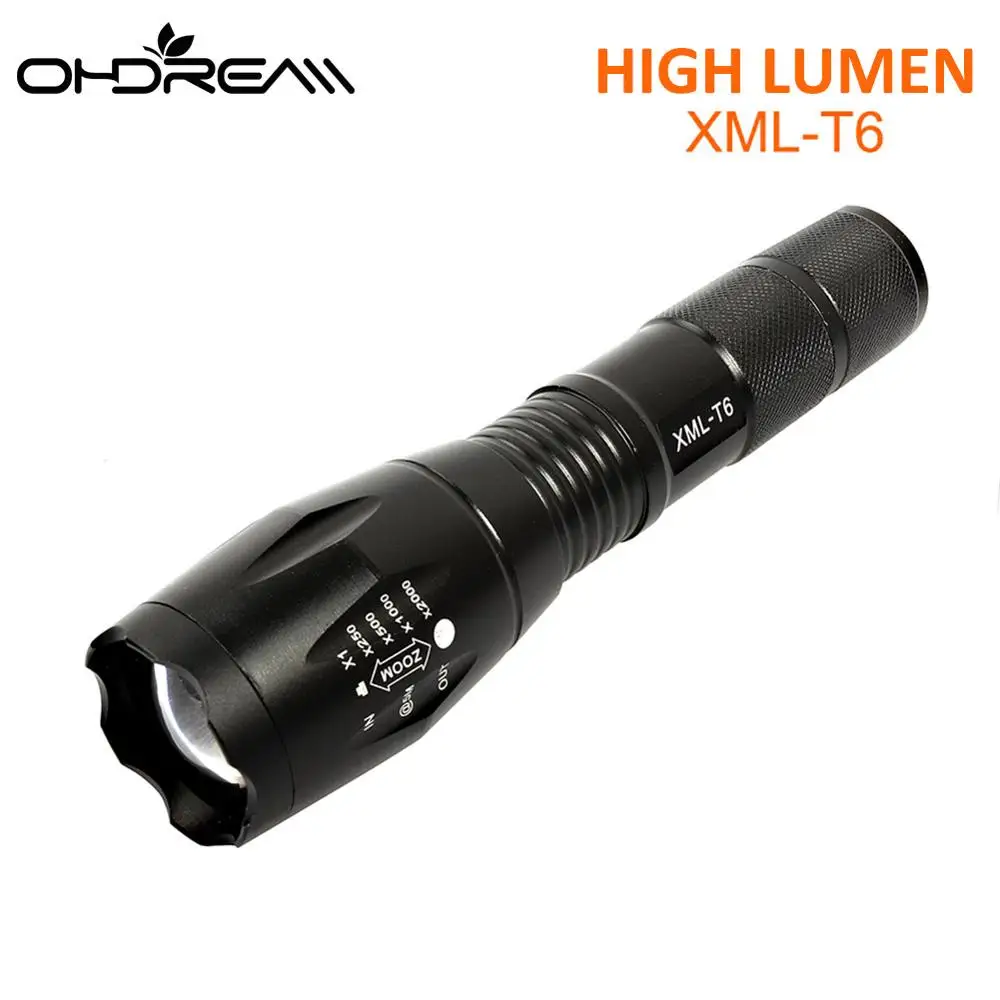 

LED Rechargeable Flashlight XML T6 Linterna Torch High Lumens 18650 Battery Outdoor Camping Powerful Led Flashlight