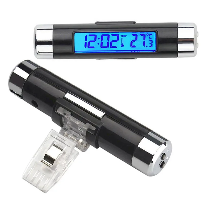

Small 2in1 LED Digital Car Clock Thermometer Temperature Auto LCD Backlight