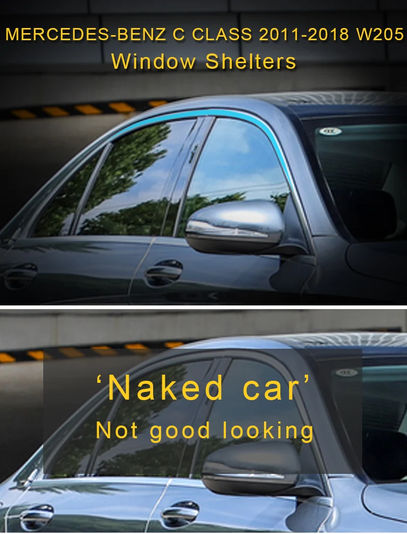 Для Mercedes-Benz c-класс 2013- W205 окна автомобиля Защита от солнца и дождя козырьки щиток Защитная крышка Накладка рамка наклейка