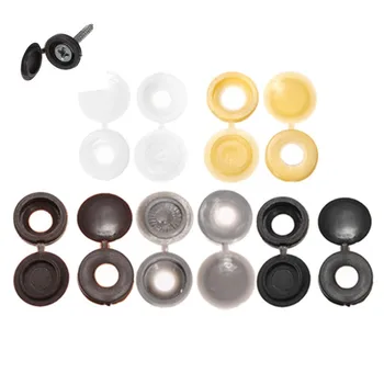 

50pcs/Set ABS Hinged Plastic Screw Cover Fold Caps For Car Home Furniture Decoration 5Colors Hinged 3-4mm Screw Cover Caps