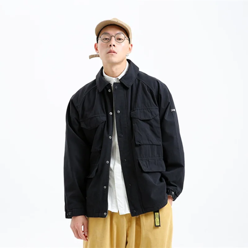 

Loose Mu Cool Spring New Style Color Workwear Coat Men's Japanese-style Popular Brand Multi-pockets Loose Casual Retro Jacket
