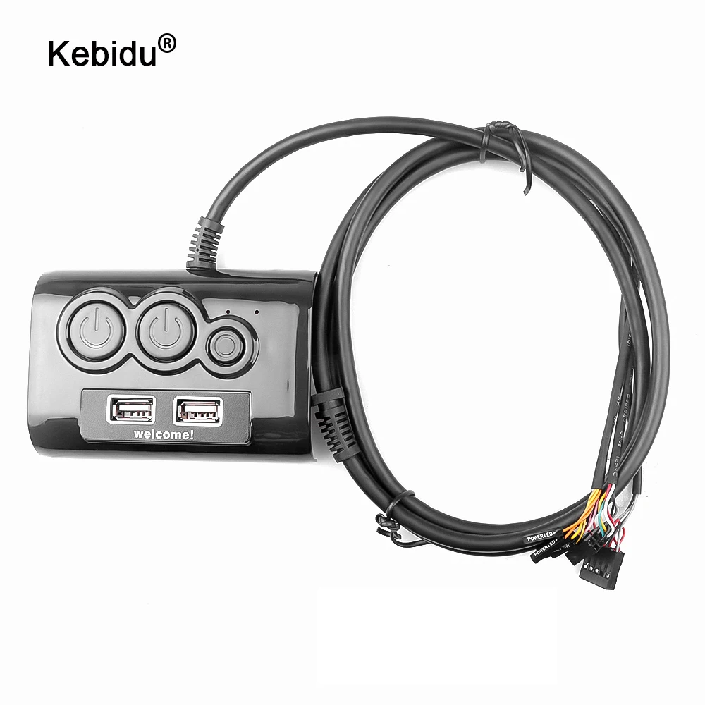 Desktop Computer PC Case Power Supply on/off Reset Button Switch with