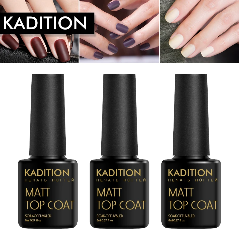 KADITION 8 мл Матовый верхний слой и базовый гель для основы УФ Блестящий лак ногтей