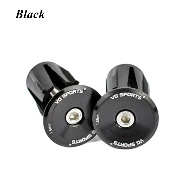1 Pair Bicycle Grip Handlebar End Cap Aluminium Alloy Lock MTB Mountain Handle Bar Grips End Plugs for Bike Handlebar Accessory black