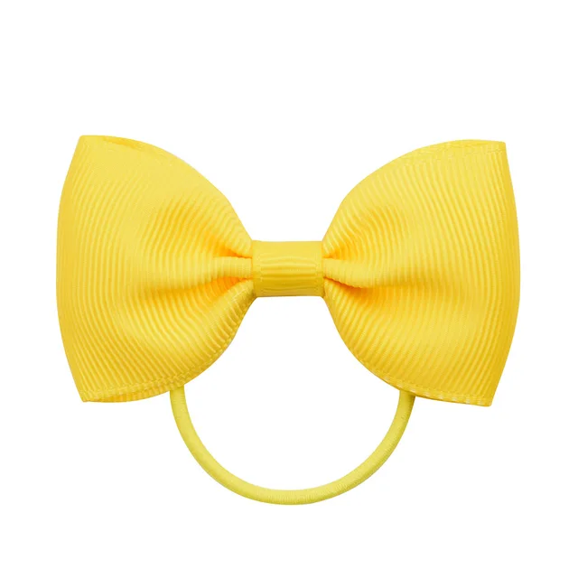 1Pcs Novelty Small Mini Solid Baby Elastic Rubber band Head rope Ribbow Bow Tie For Girls Headwear Hair Accessories 10