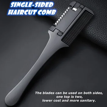 Pettine per capelli Spazzola per capelli in carbonio Salone professionale Parrucchiere Barbiere Spazzola con manico con lame di rasoio Strumenti per lo styling fai-da-te