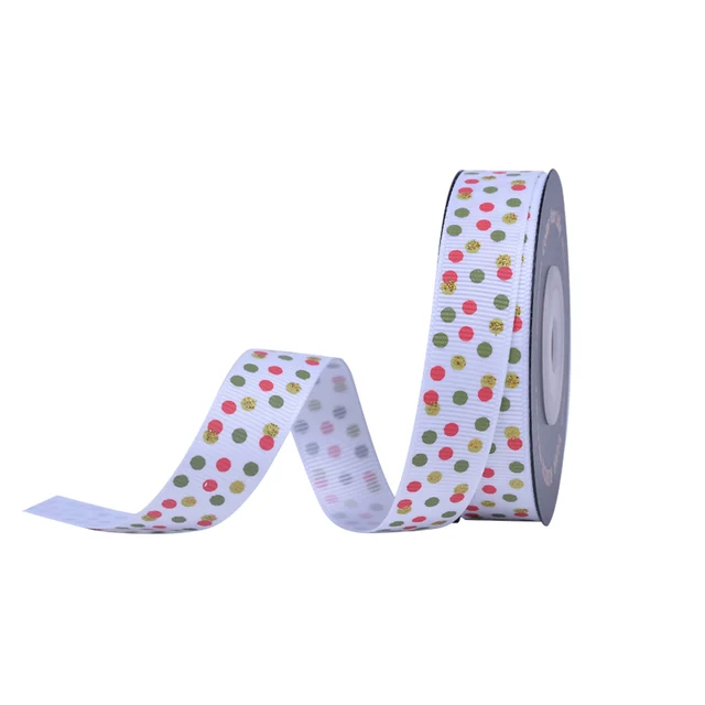 YAMA Christmas Ribbon 10yards/roll 6mm 9mm 16mm 19mm 22mm 38mm Multi-style Optional for Xmas DIY Decoration Crafts Colorful Dot
