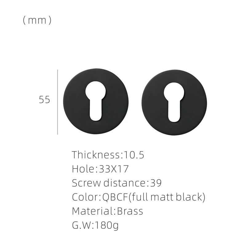 Euro key hole Black