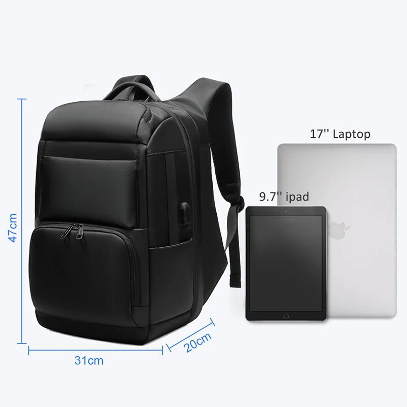 DIENQI Large Capacity Backpacks Men's 17 Inch Laptop Bag Pack USB Charging School Bags Travel Bags For Men Anti Theft Backpack