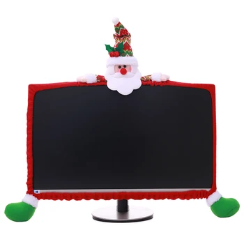 

1pc Cartoon Christmas Decor Stereo Computer Cover Case Non-woven Xmas Accessories Enfeites De Natal